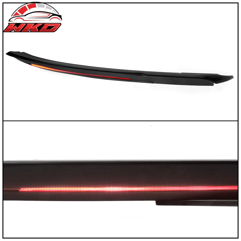 Fits 15-23 Ford Mustang 2DR Coupe Long LED Style Matte Black Trunk Spoiler - ABS