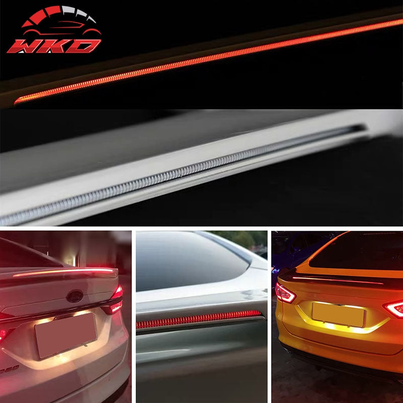 Fits 15-23 Ford Mustang 2DR Coupe Long LED Style Trunk Spoiler Gloss Black - ABS