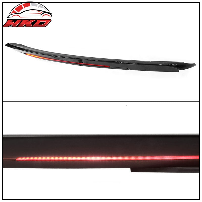 Fits 15-23 Ford Mustang 2DR Coupe Long LED Style Trunk Spoiler Gloss Black - ABS