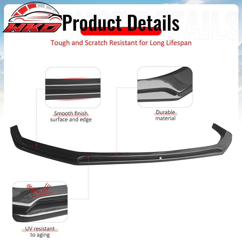 Fits 24-26 Ford Mustang S650 Performance Ikon Front Bumper Lip Carbon Fiber Look