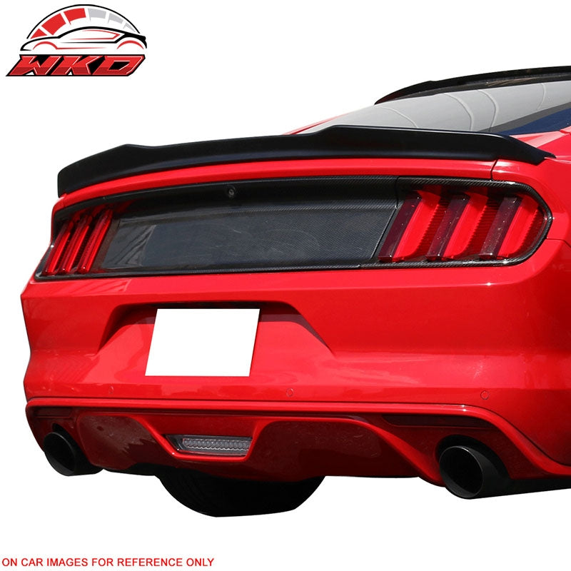 Fits 15-23 Ford Mustang Coupe High Kick V Style Matte Black Trunk Spoiler ABS