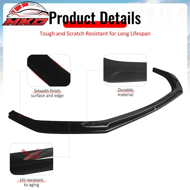 Fits 24-26 Ford Mustang S650 Performance Ikon Style Front Bumper Lip Gloss Black