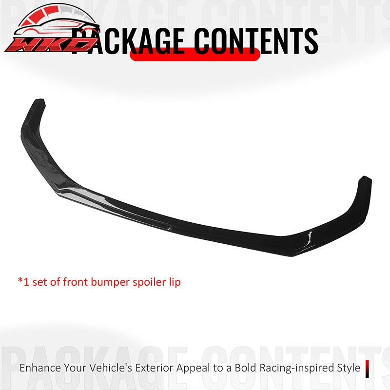 Fits 24-26 Ford Mustang S650 Performance Ikon Style Front Bumper Lip Gloss Black