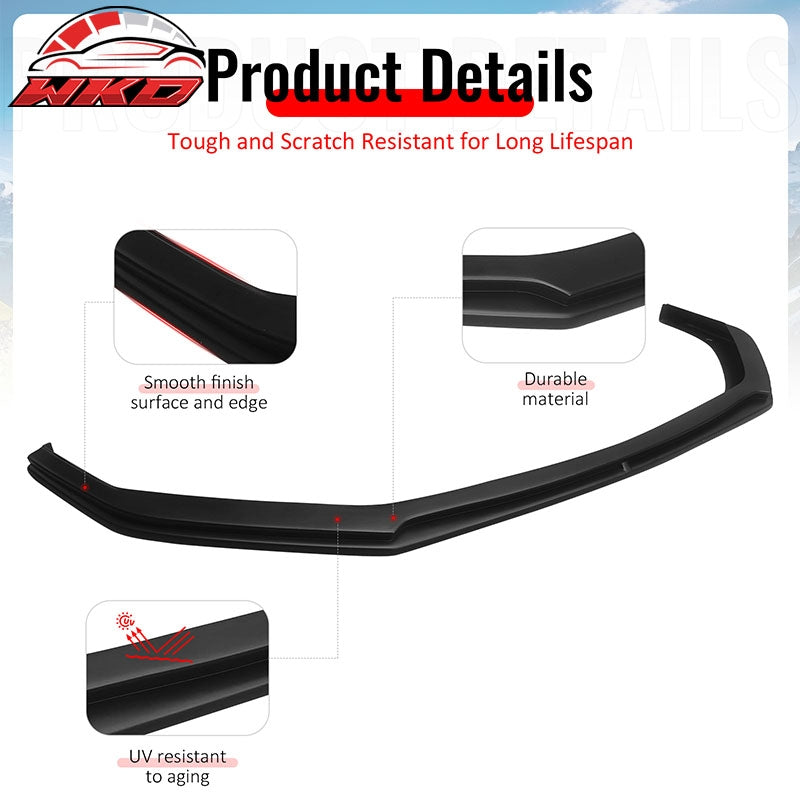Fits 24-26 Ford Mustang S650 Performance Ikon Style Front Bumper Lip Matte Black