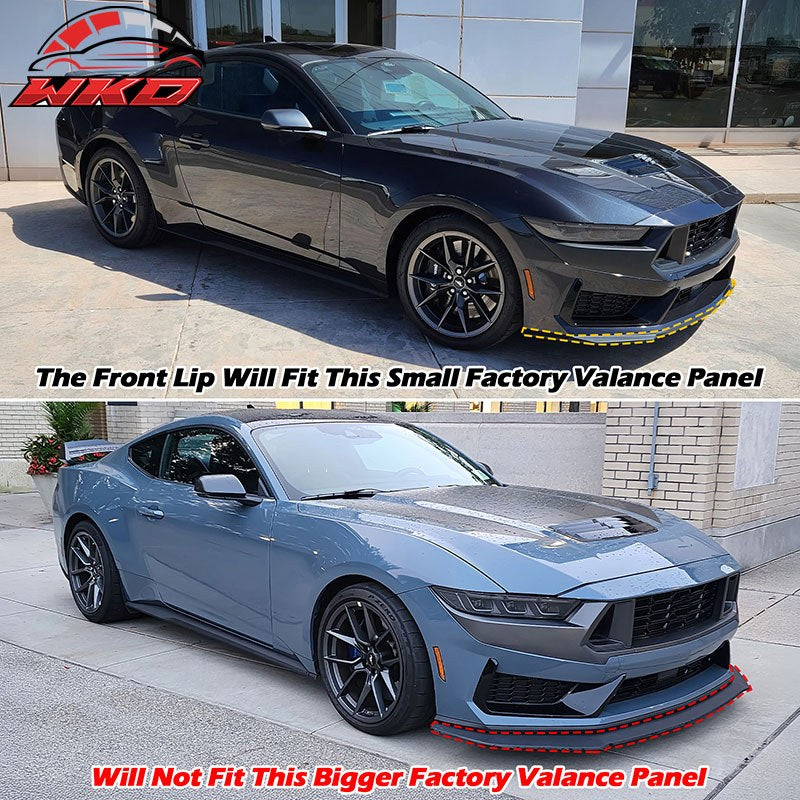 Fits 24-26 Ford Mustang S650 Performance Ikon Style Front Bumper Lip Matte Black