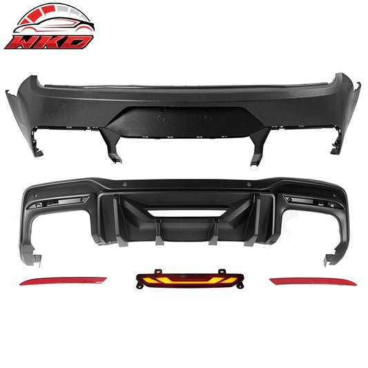 Wholesale 15-23 Mustang Dark Horse Rear Bumper + Rock Diffuser +GT-V Light +Reflector - Wikond Auto