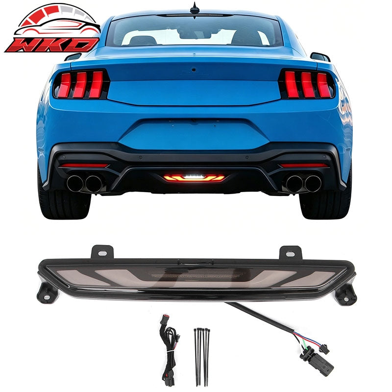 Fits 15-23 Mustang Dark Horse Rear Bumper + Rock Diffuser +GT-V Light +Reflector