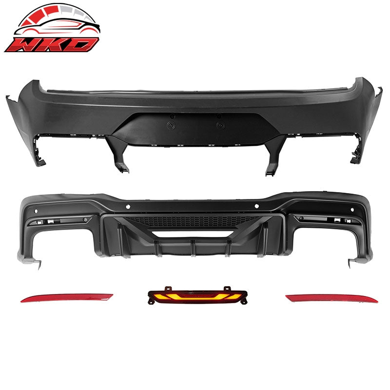 Wholesale 15-23 Mustang Dark Horse Rear Bumper +Speed Diffuser +GT-V Light +Reflector