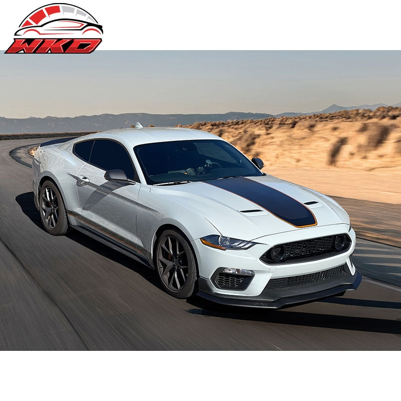 Fits 21-23 Mustang Mach 1 Handling Package Style Front Bumper Lip Matte Black PP