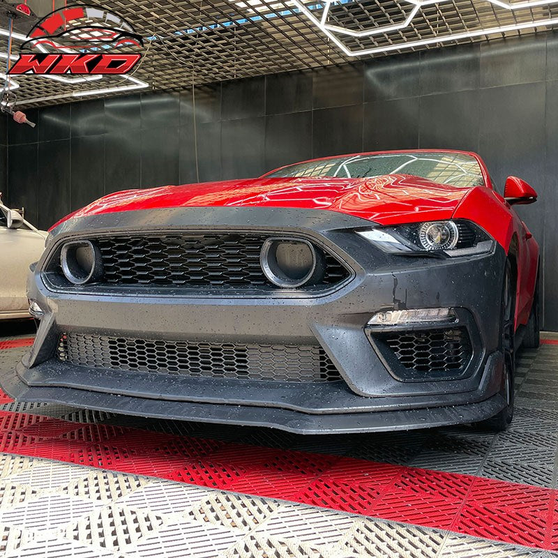 Fits 21-23 Mustang Mach 1 Handling Package Style Front Bumper Lip Matte Black PP