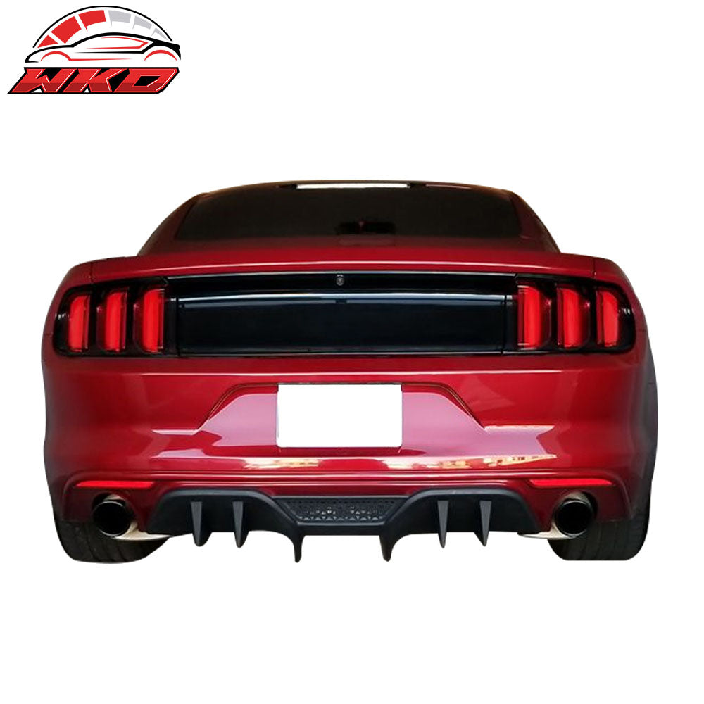 Fits 15-17 Ford Mustang R-Spec V2 Style Rear Bumper Diffuser Lower Valance Lip