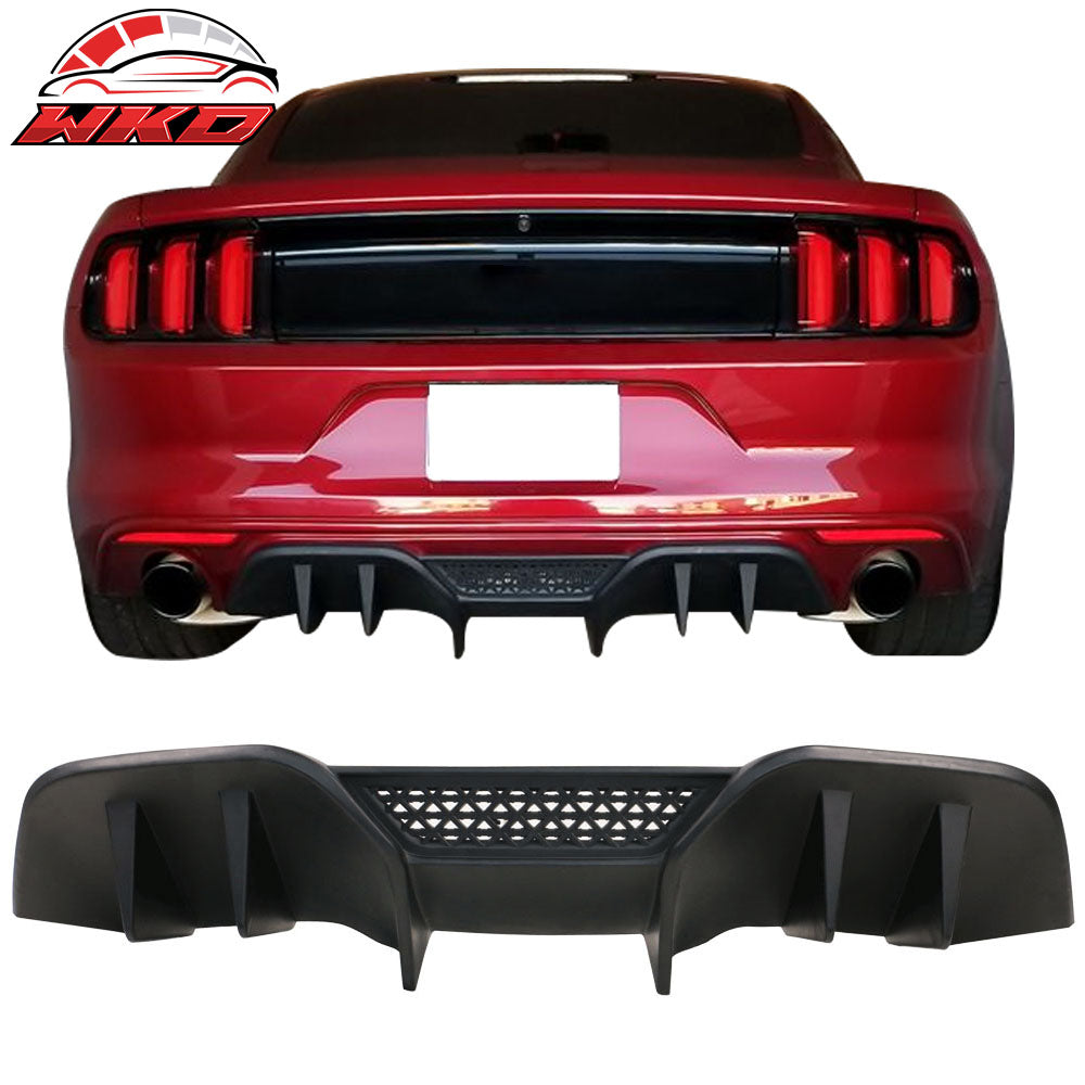 Fits 15-17 Ford Mustang R-Spec V2 Style Rear Bumper Diffuser Lower Valance Lip