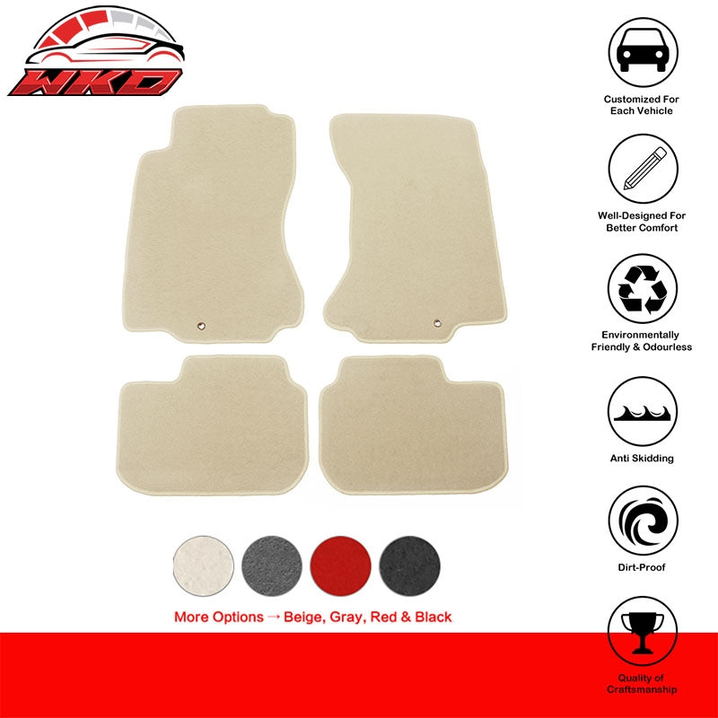 Fits 90-96 Nissan 300ZX Car Beige Floor Mats Liner 1st 2nd Row Carpet Nylon 4PC