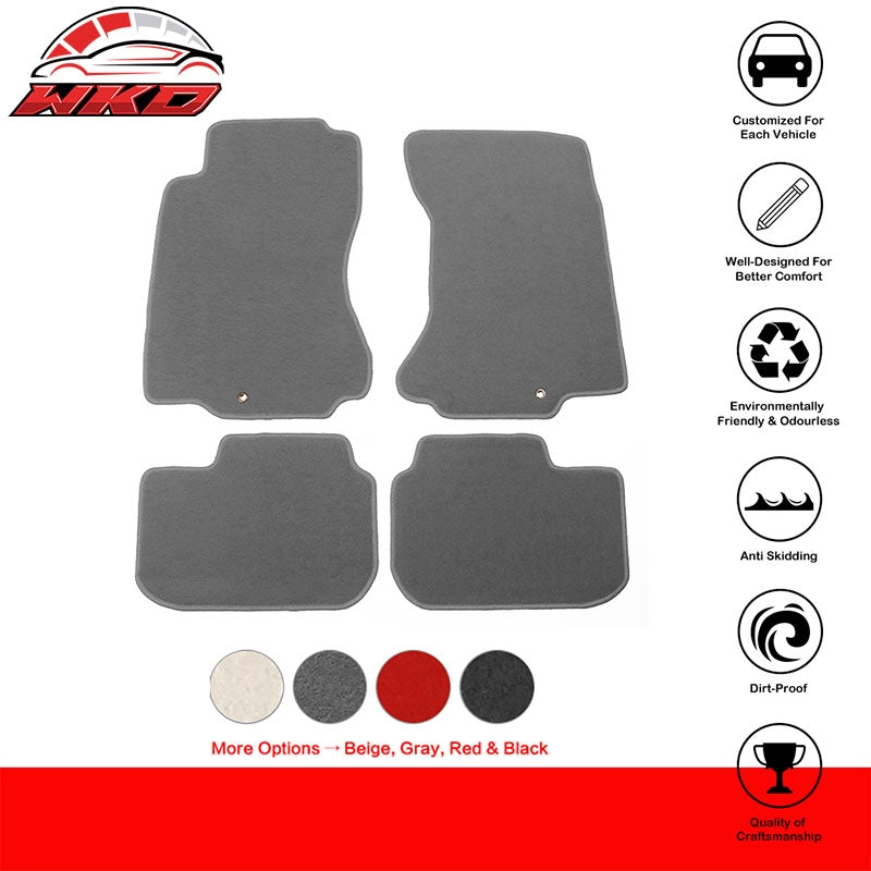 Fits 90-96 Nissan 300ZX Grey Car Floor Mats Liner 1st 2nd Row Nylon Carpets 4PC
