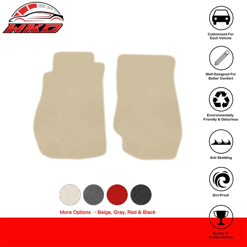 Fits 03-09 Nissan 350Z Floor Mats Liner Nylon Beige Non-Slip Auto Carpets 2PC