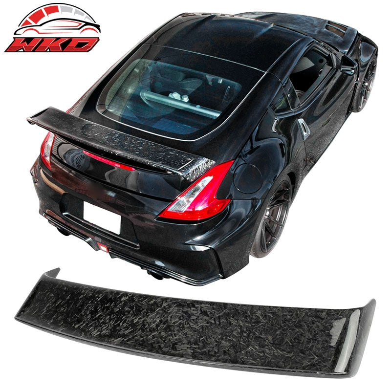 Fits 09-21 Nissan 370Z Coupe N Style Trunk Spoiler Lip Gloss Forged Carbon Fiber
