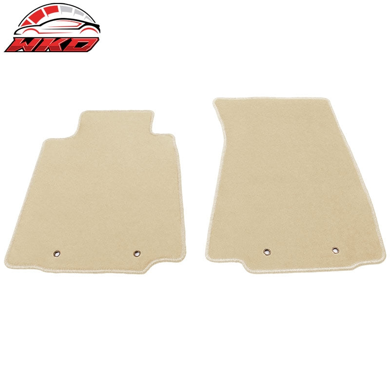 Fits 09-20 Nissan 370Z Nylon Beige Floor Mats Liner Non-Slip Auto Carpets 2PCS