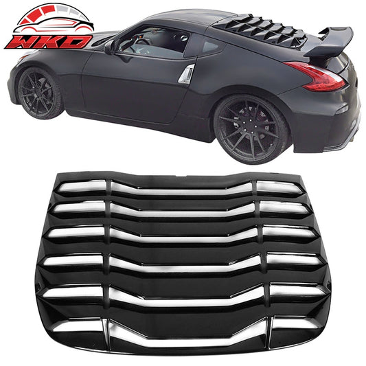 Wholesale 09-20 Nissan 370Z IKON Rear Window Louvers Cover Sun Shade - Gloss Black