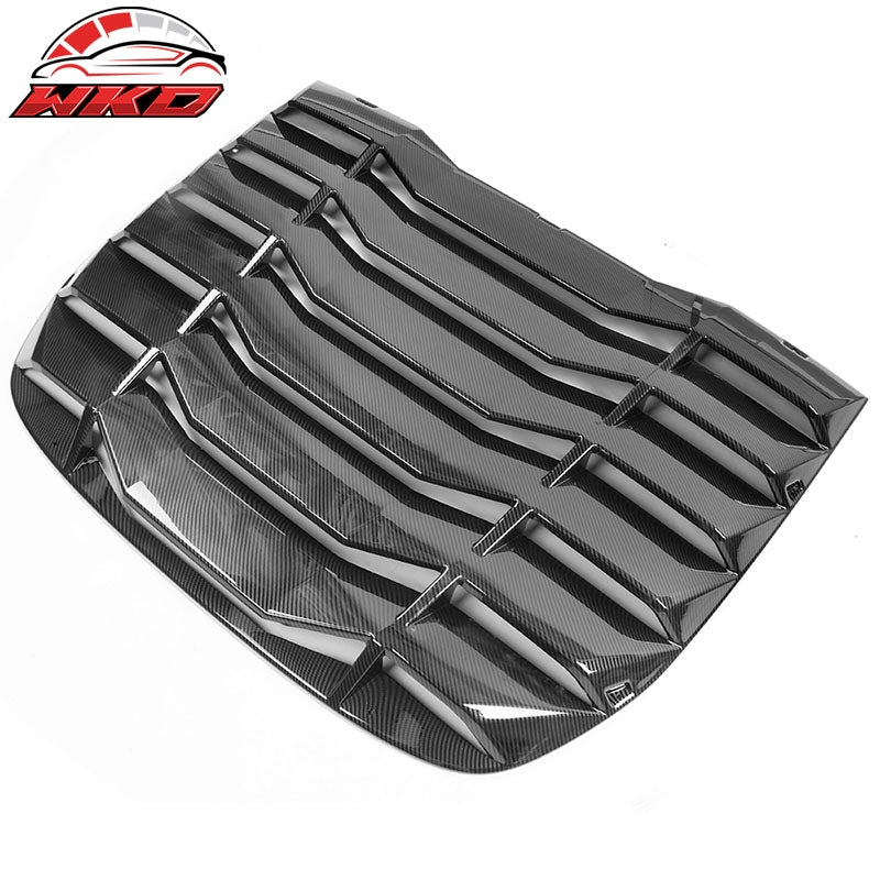 Fits 09-20 Nissan 370Z Coupe IKON Window Louver Shade Cover Carbon Fiber Print