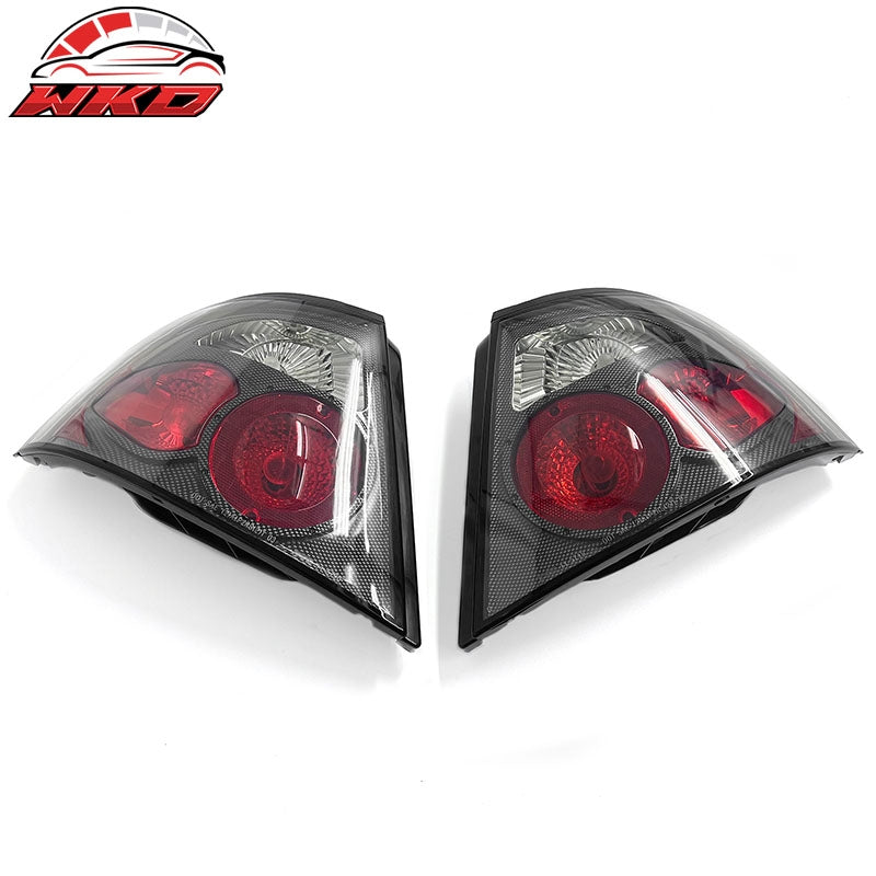 Fits 98-01 Nissan Altima Black Housing w/ Carbon Texture Clear Lens Tail Lights