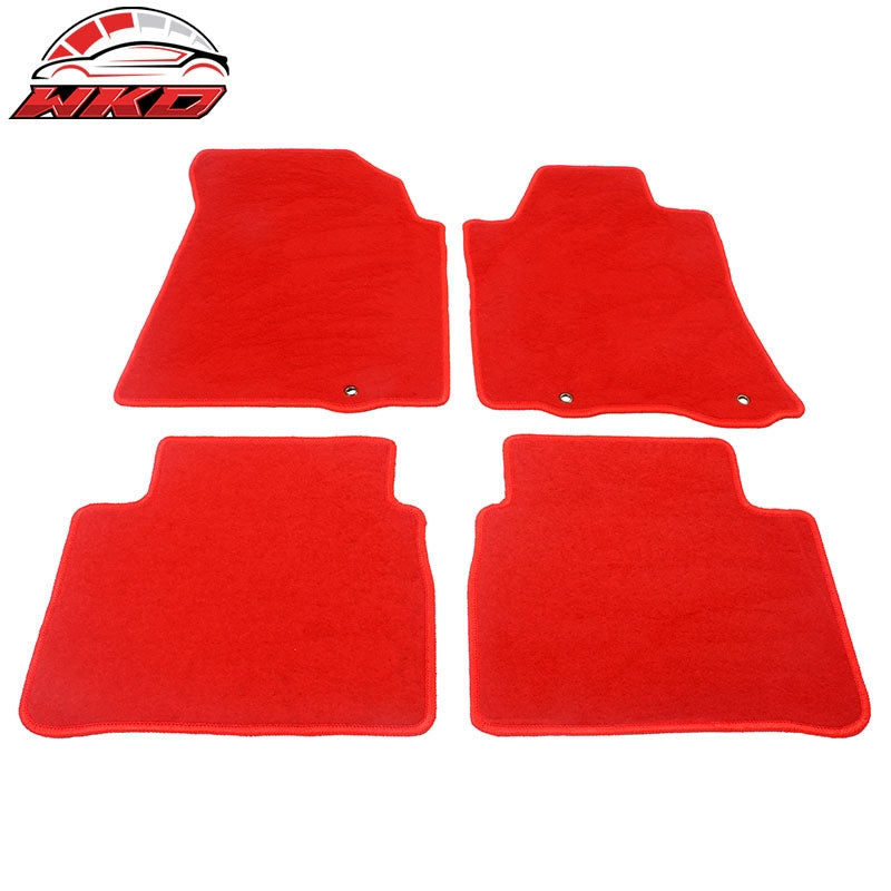 Fits 13-18 Nissan Altima Sedan Nylon Floor Mats Liner Front Rear Red Car Carpets