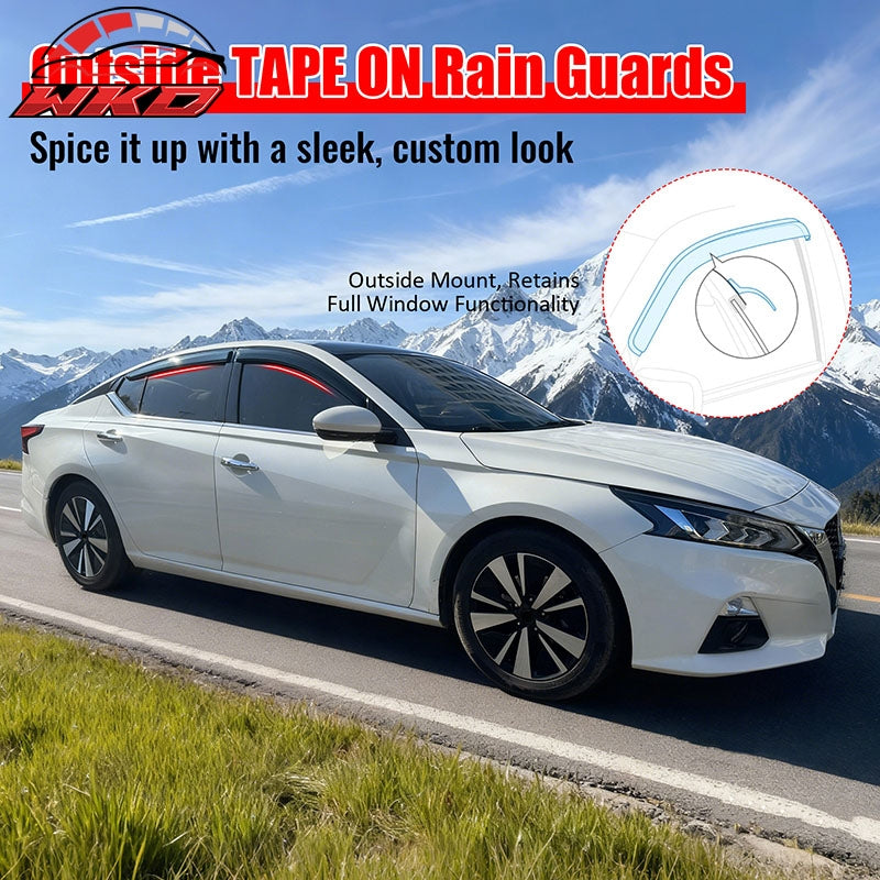 Fits 19-26 Nissan Altima Window Visors Smoke Acrylic Rain Sun Vent Shade 4PC Set