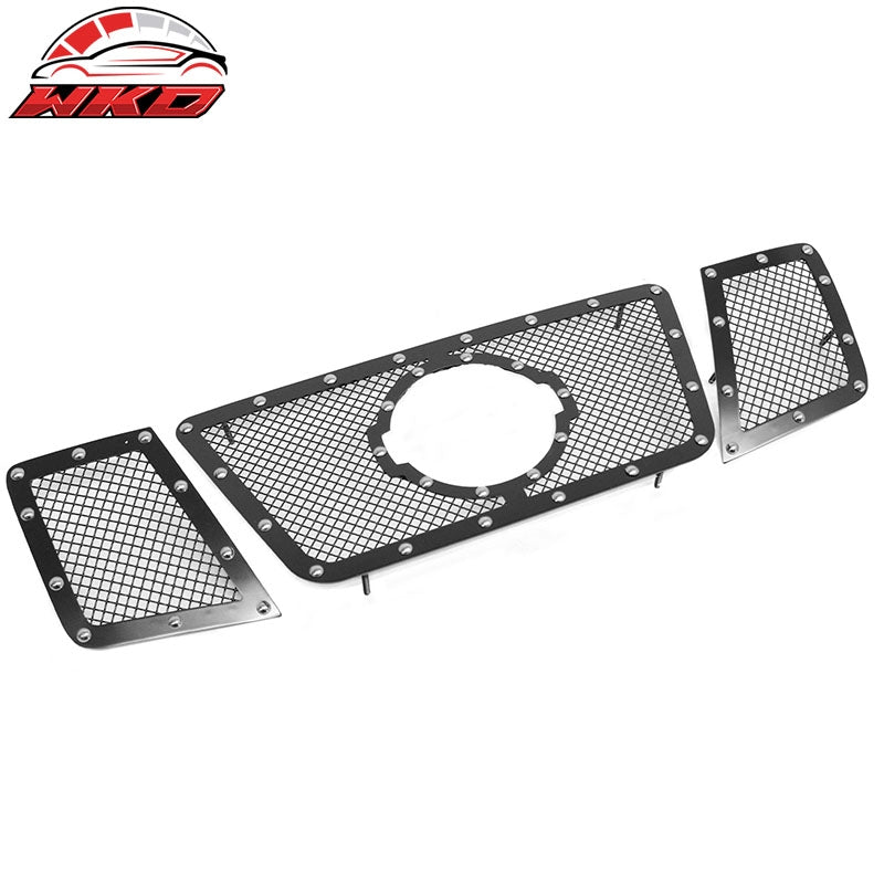 Fits 2008-2015 Nissan Armada Grille Stainless Steel Mesh Style + Chrome Rivets