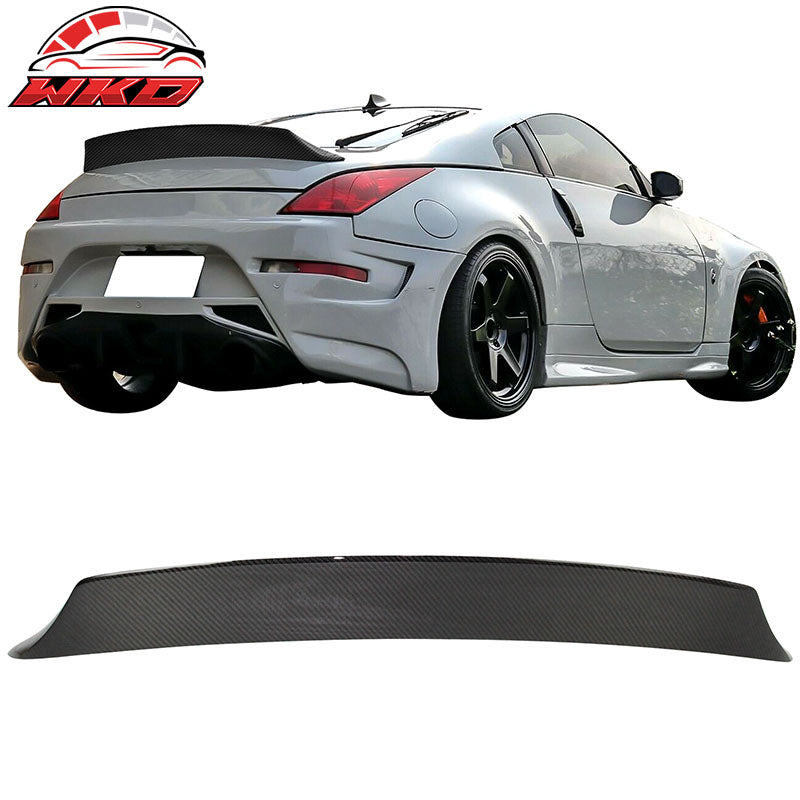 Fits 03-09 Nissan 350Z Coupe Z33 V Style Duckbill Trunk Spoiler Carbon Fiber CF
