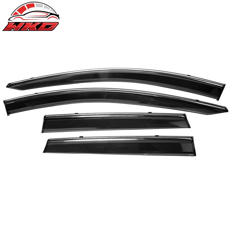 Fits 15-24 Nissan Murano Z52 Polycarbonate Window Visors w/ Chrome Trim 4Pc Set