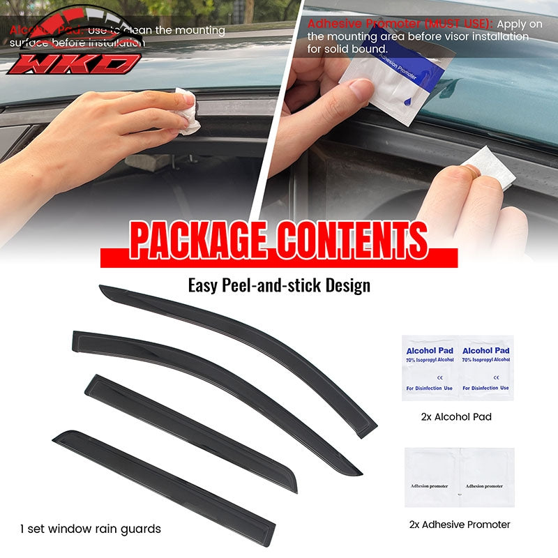 Fits 22-26 Nissan Pathfinder R53 Tape-on Window Visors Rain Guards Deflectors
