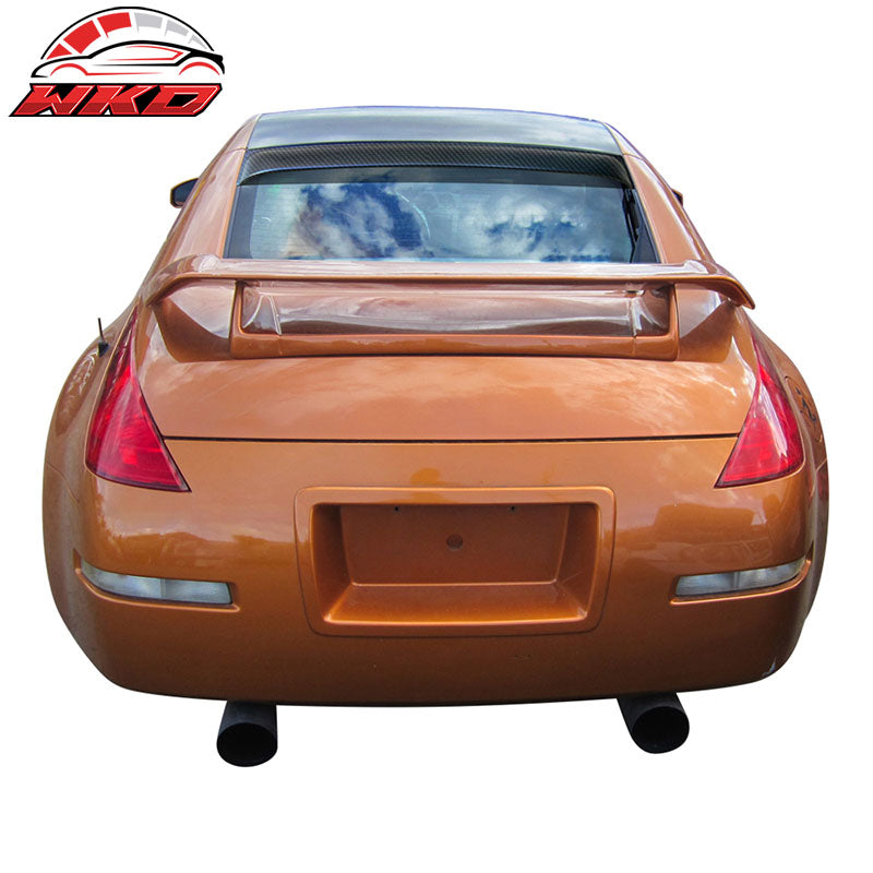 Fits 03-08 Nissan 350Z Coupe Rear Roof Window Spoiler Wing PP Carbon Fiber Print