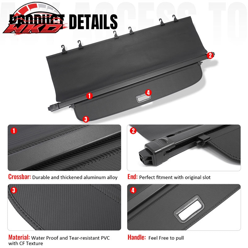 Wholesale 08-15 Nissan Rogue & Select Retractable Cargo Cover Carbon Fiber Texture - Wikond Auto