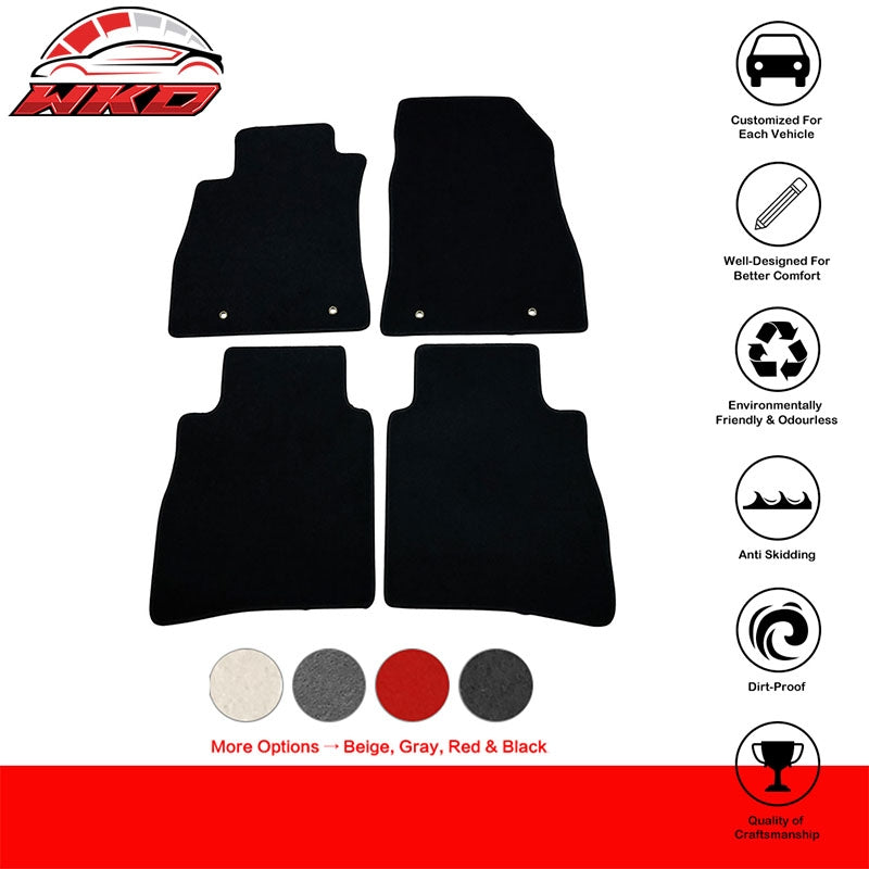 Fits 13-19 Nissan Sentra 4PC Front Rear Floor Mats Anti-slip Carpets Nylon Black