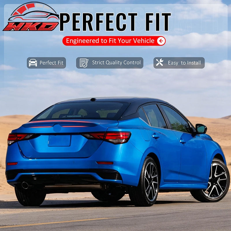 Fits 20-25 Nissan Sentra SR Style Carbon Fiber Print Rear Trunk Spoiler Wing ABS