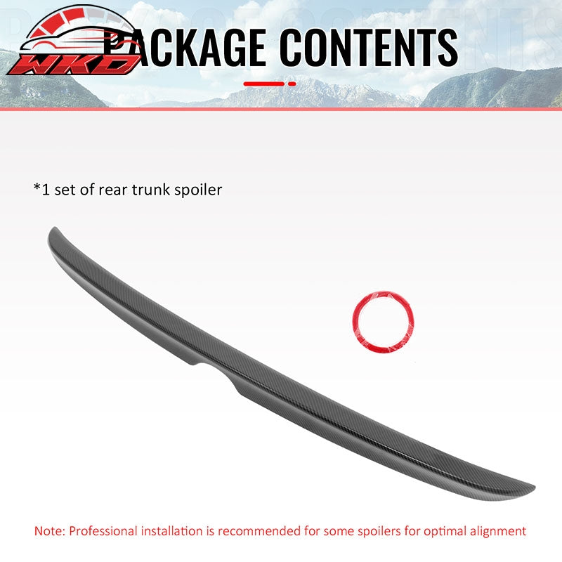 Fits 20-25 Nissan Sentra SR Style Carbon Fiber Print Rear Trunk Spoiler Wing ABS