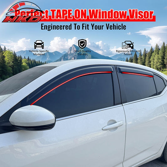 Wholesale 20-25 Nissan Sentra 4PCS Window Visors Smoke Acrylic Side Rain Deflectors - Wikond Auto