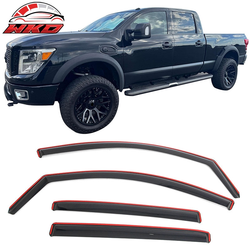 Wholesale 16-24 Nissan TITAN XD & 17-24 TITAN Crew Cab In-Channel Window Visors Guard