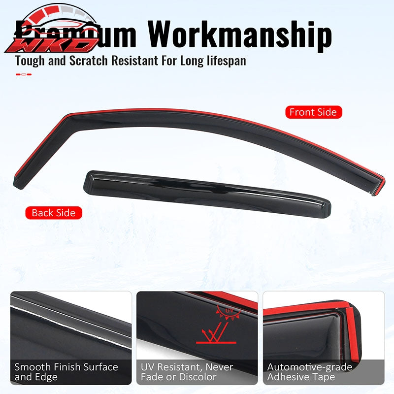 Fits 16-24 Nissan TITAN XD & 17-24 TITAN Crew Cab In-Channel Window Visors Guard