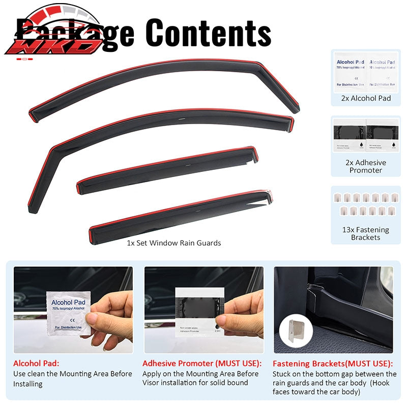 Fits 16-24 Nissan TITAN XD & 17-24 TITAN Crew Cab In-Channel Window Visors Guard