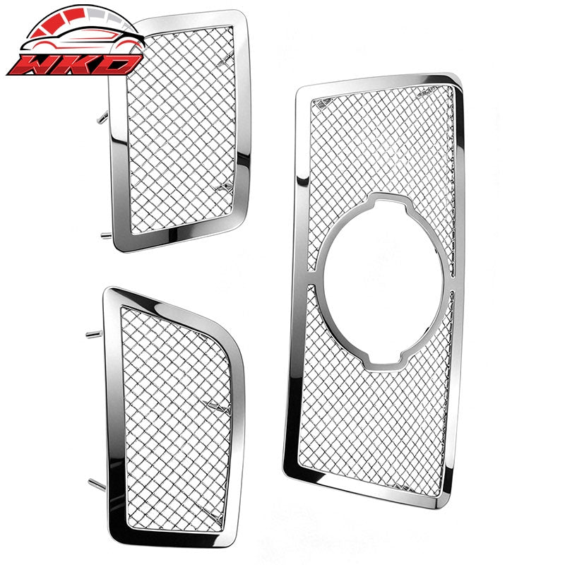 For 2008-2015 Nissan Titan Mesh Style Front Bumper Grille Chrome Stainless Steel