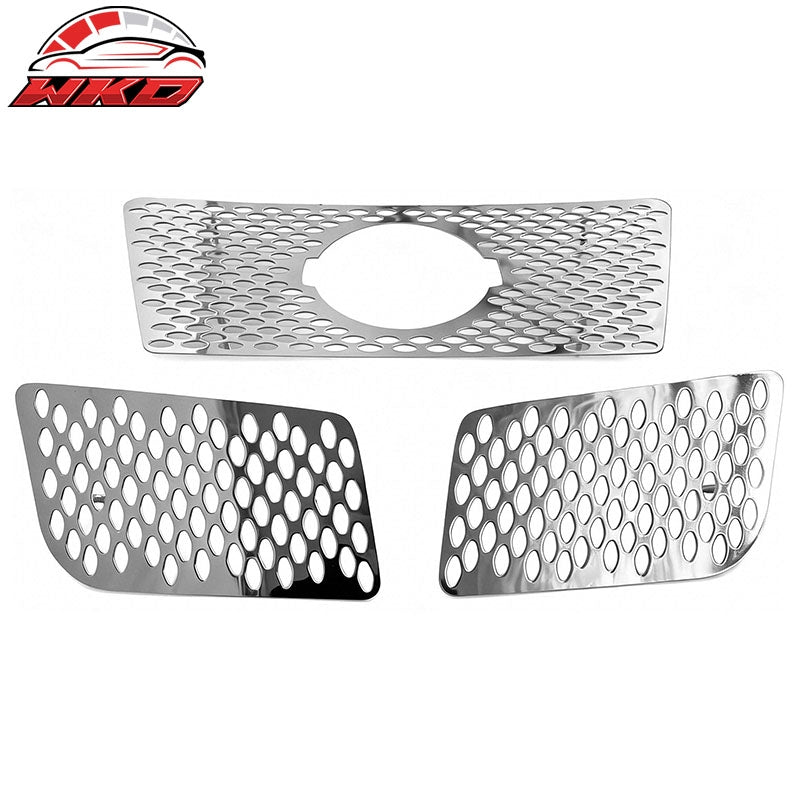 Wholesale 2008-2015 Nissan Titan Mesh Oval Style Front Upper Grille Insert Chrome