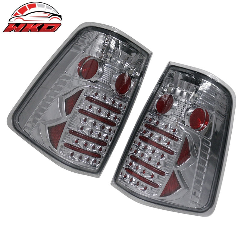 Fits 04-15 Nissan Titan RH LH Tail Lights Rear Brake Lamps Chrome W/Smoke Lens