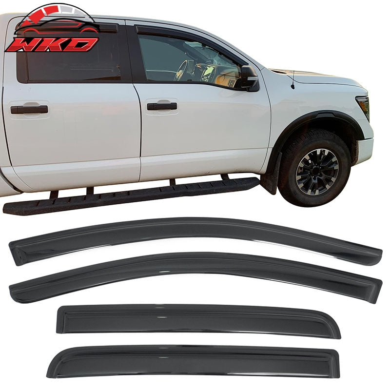 Wholesale 17-24 Nissan Titan& 16-24 Titan XD Crew Cab Window Visors Deflectors 4PCS