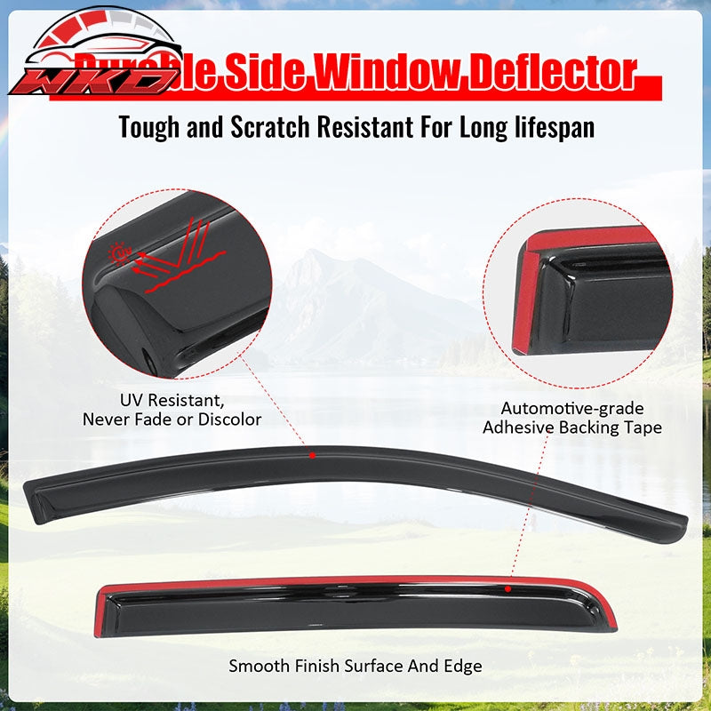 Fits 17-24 Nissan Titan& 16-24 Titan XD Crew Cab Window Visors Deflectors 4PCS