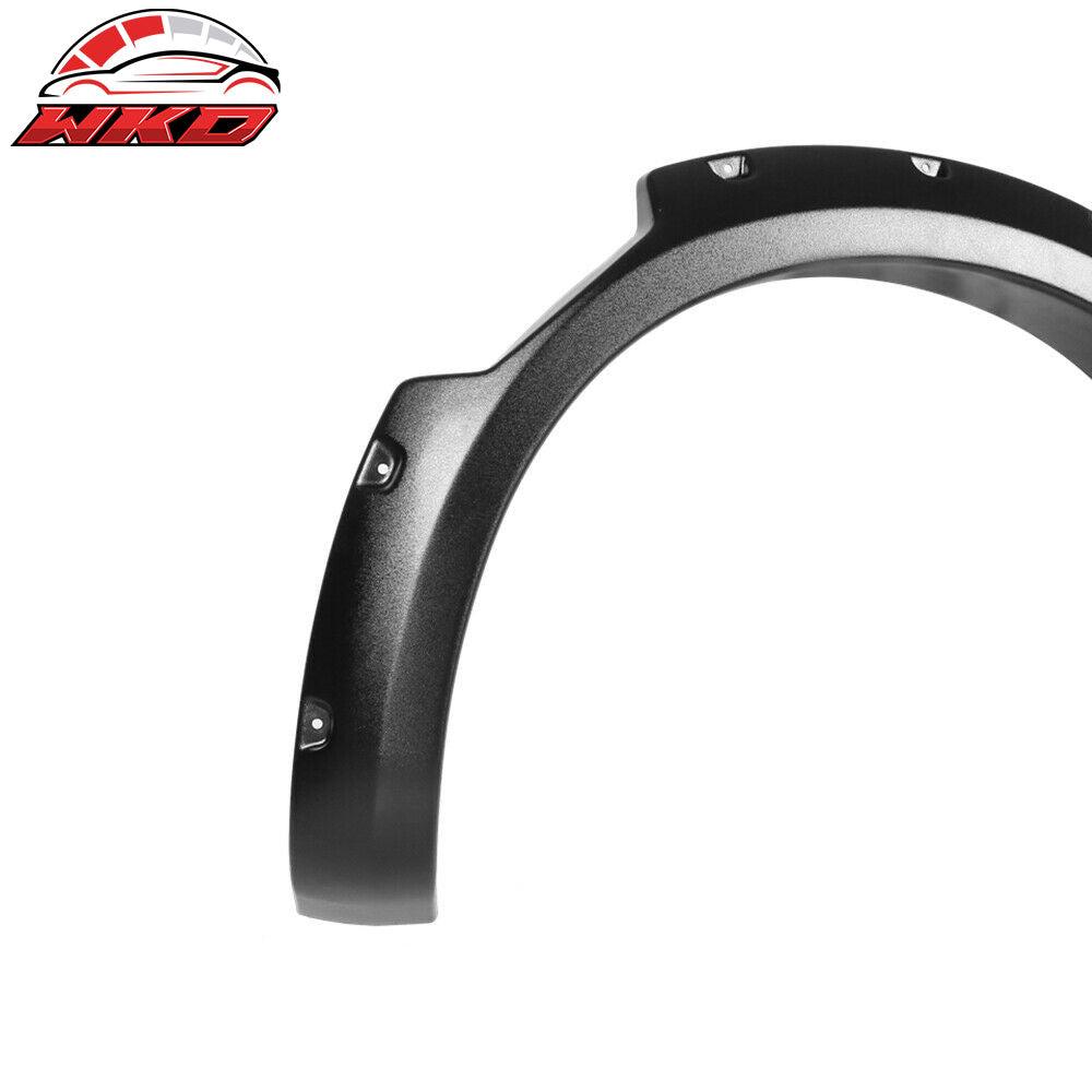 Fits 16-19 Nissan Titan XD Pocket Style Fender Flare 4PC Textured Black - ABS