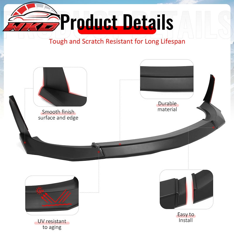 For 23-26 Nissan Z VRS Front Bumper Lip Chin Spoiler W/ Winglet Matte Black ABS