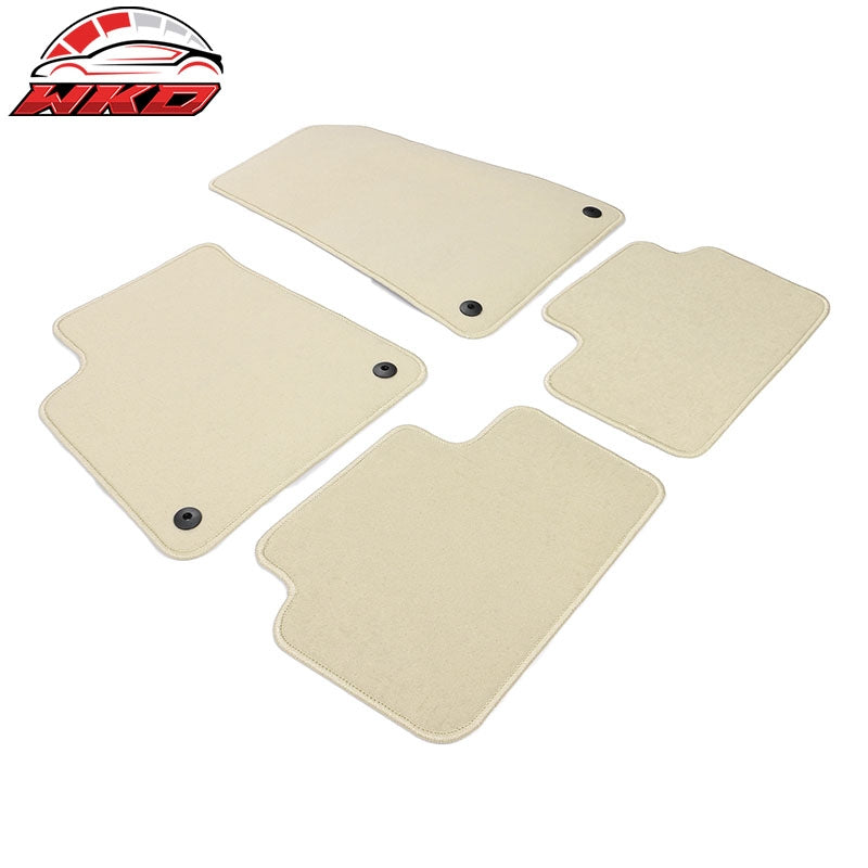 Fits 21-24 Polestar 2 4PCS Car Front Rear Floor Mats Liner Carpets Nylon Beige