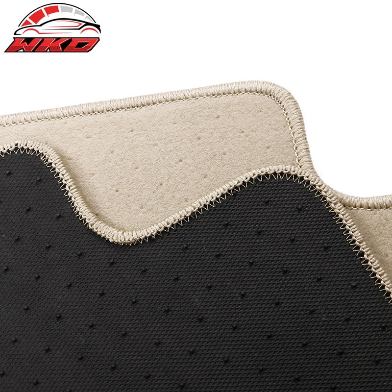 Fits 21-24 Polestar 2 4PCS Car Front Rear Floor Mats Liner Carpets Nylon Beige