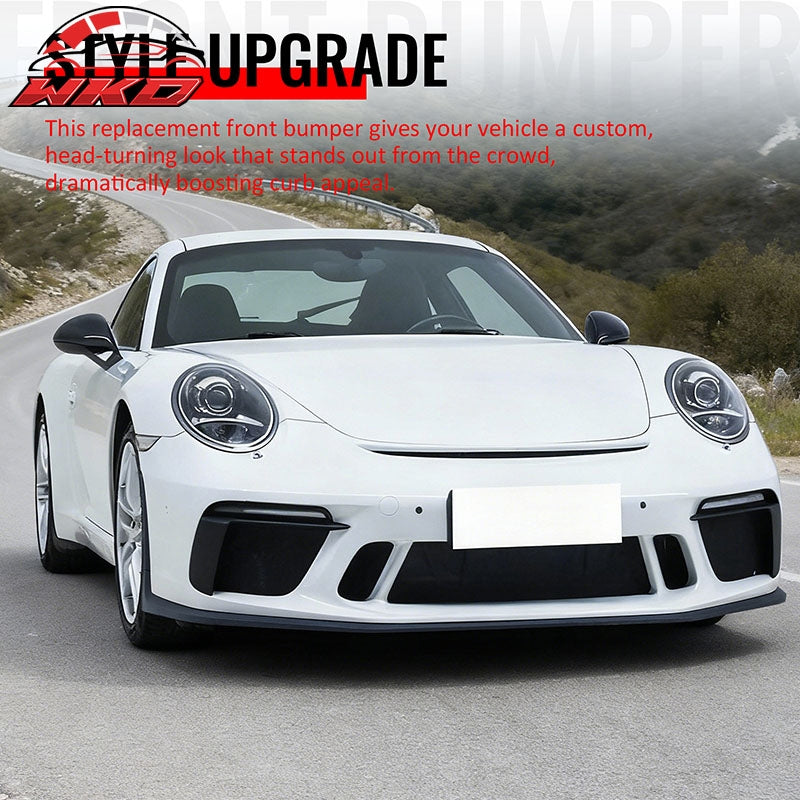 Fits 12-19 Porsche 911 GT3 Style Front Bumper Cover w/ DRL Upgrade 991 to 991.2