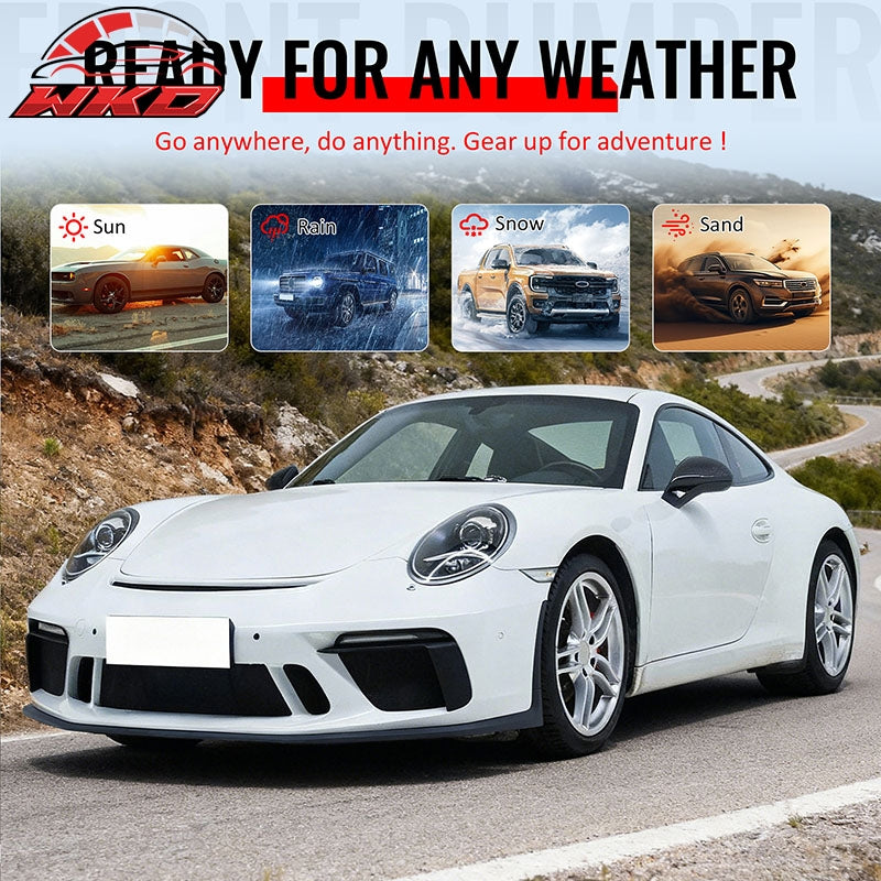 Fits 12-19 Porsche 911 GT3 Style Front Bumper Cover w/ DRL Upgrade 991 to 991.2